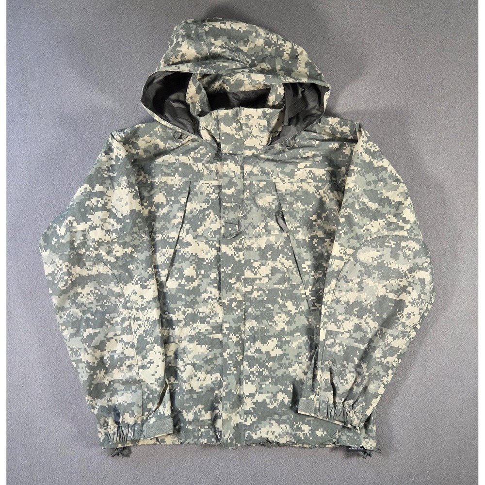 US Military Jacket Mens Small Long Gen III Extreme Cold Wet Rain Coat Digi Camo